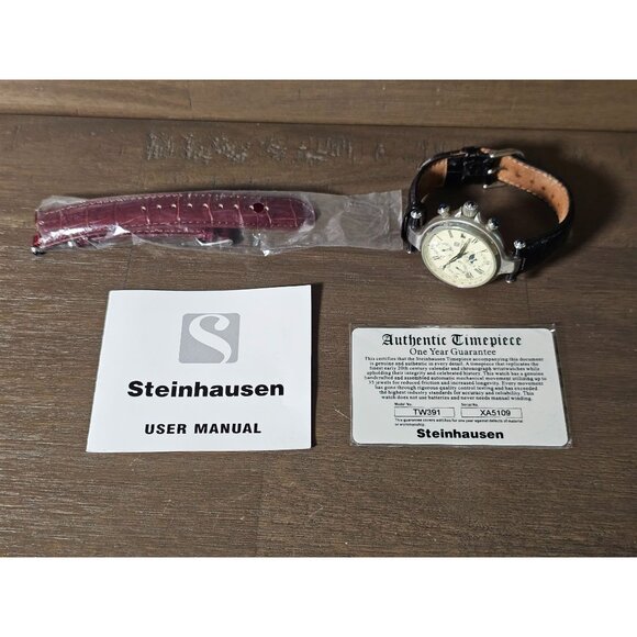 Steinhausen TW391 Automatic Moonphase Wrist Watch Extra Band WORKING - Picture 3 of 3